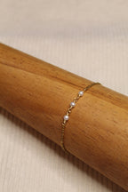 Gold Plated Pearl Link Chain Bracelet