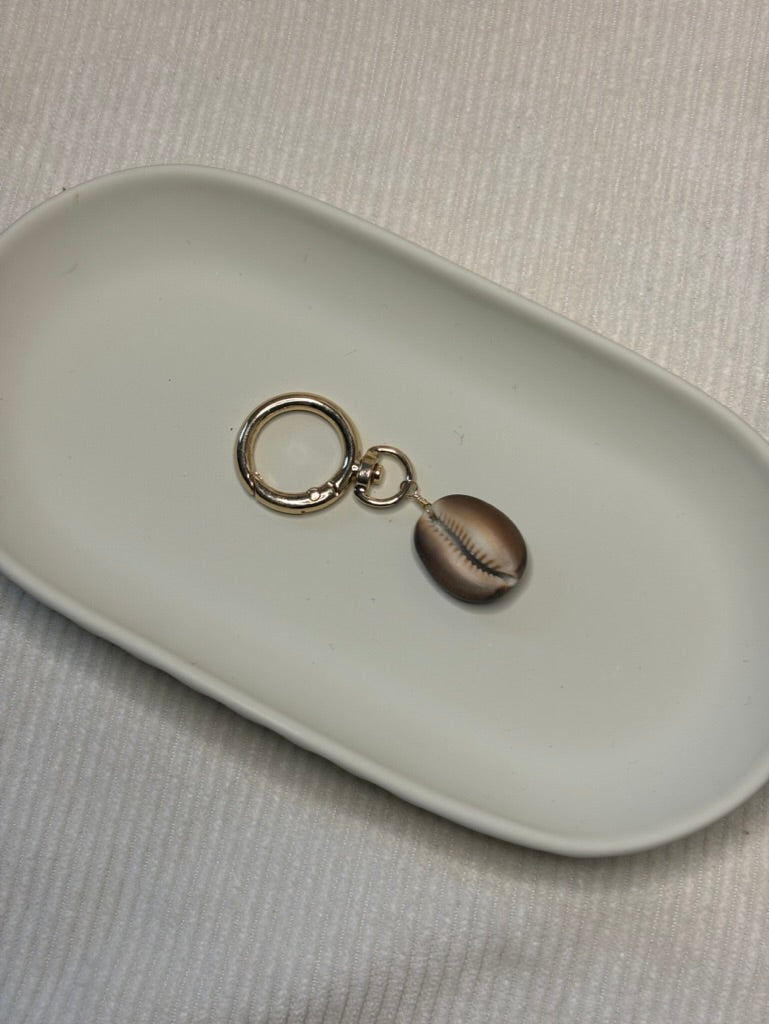 Gold Cowrie Shell Keychain