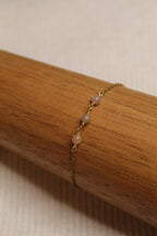 Gold Plated Gemstone Link Chain Bracelet