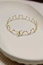 Gold/Silver Plated Wavy Bangle Bracelet