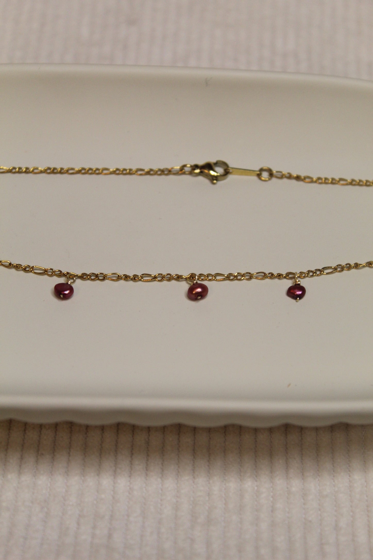Gold Plated Pearl Dangle Necklace