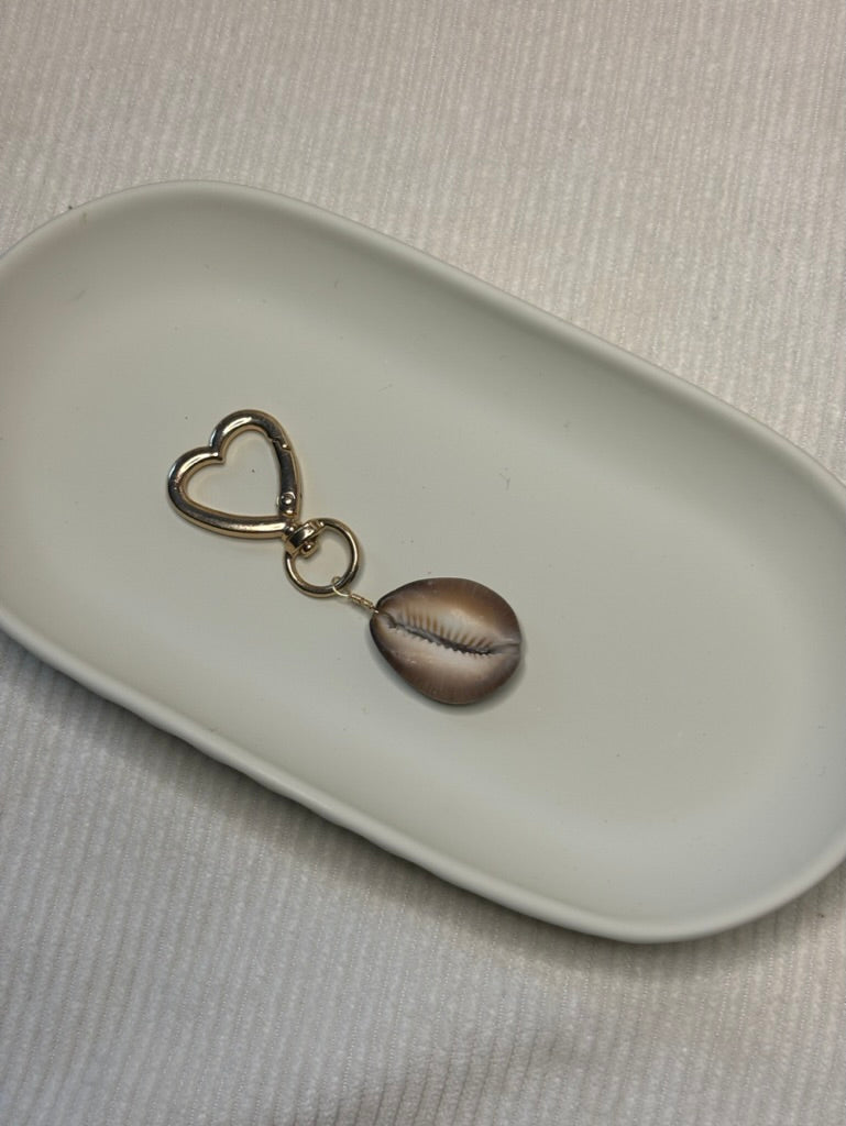Gold Cowrie Shell Keychain