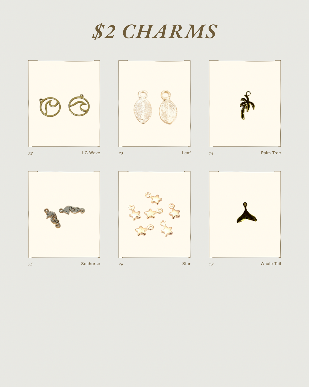 $2 Gold Charms