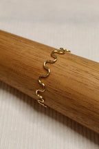 Gold/Silver Plated Wavy Bangle Bracelet