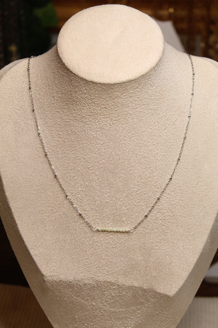 Stainless Steel Dainty Gemstone Necklace