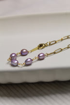 Gold Plated Half Pearl Half Chain Bracelet