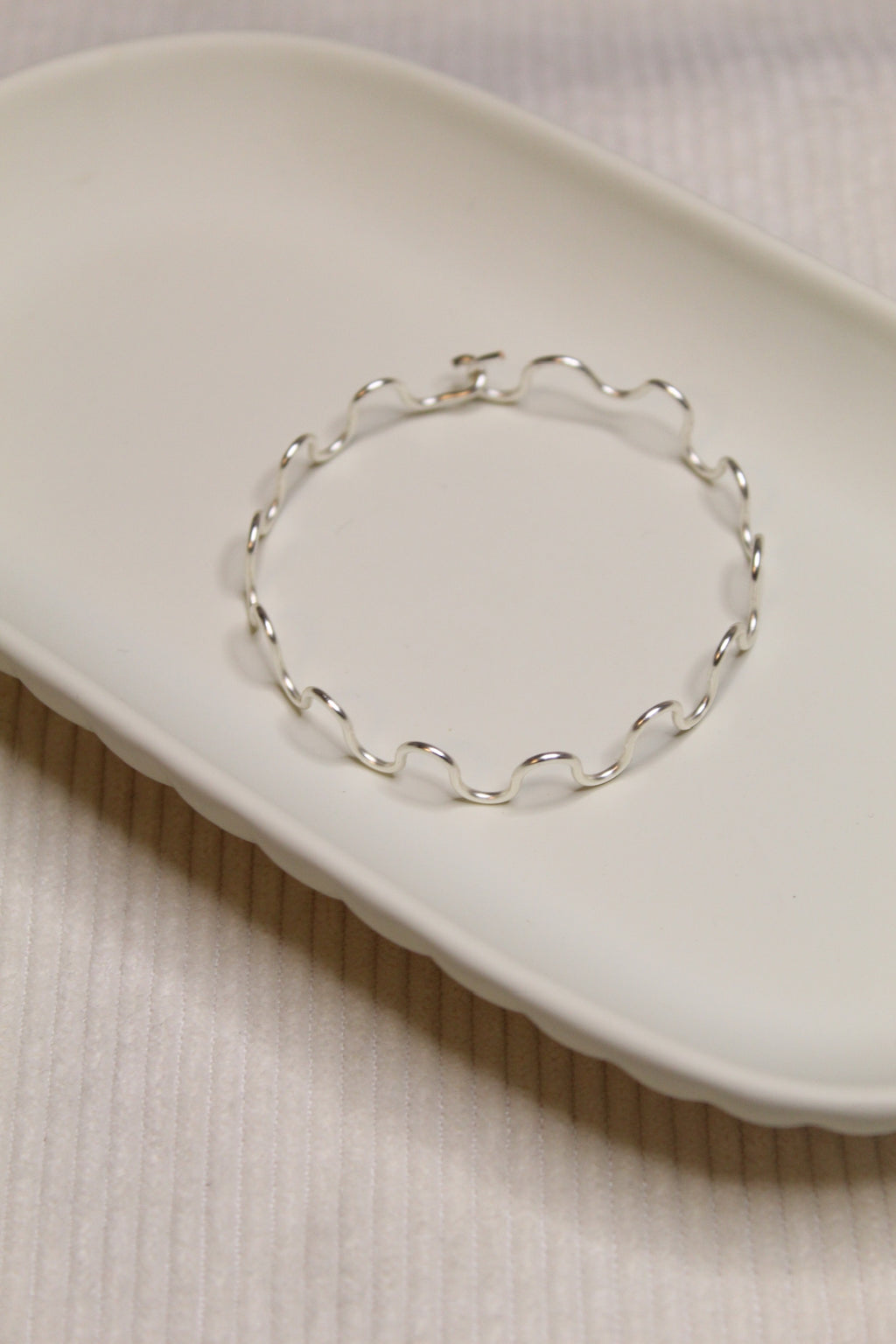 Gold/Silver Plated Wavy Bangle Bracelet