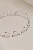 Gold/Silver Plated Wavy Bangle Bracelet