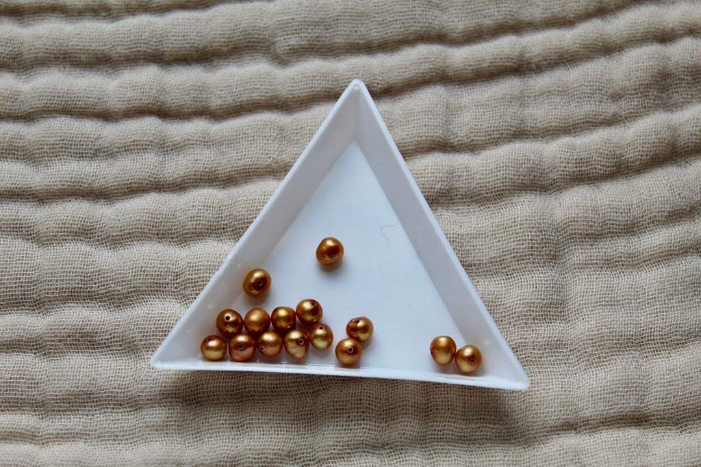 Gold Plated Triple Pearl Chain Necklace