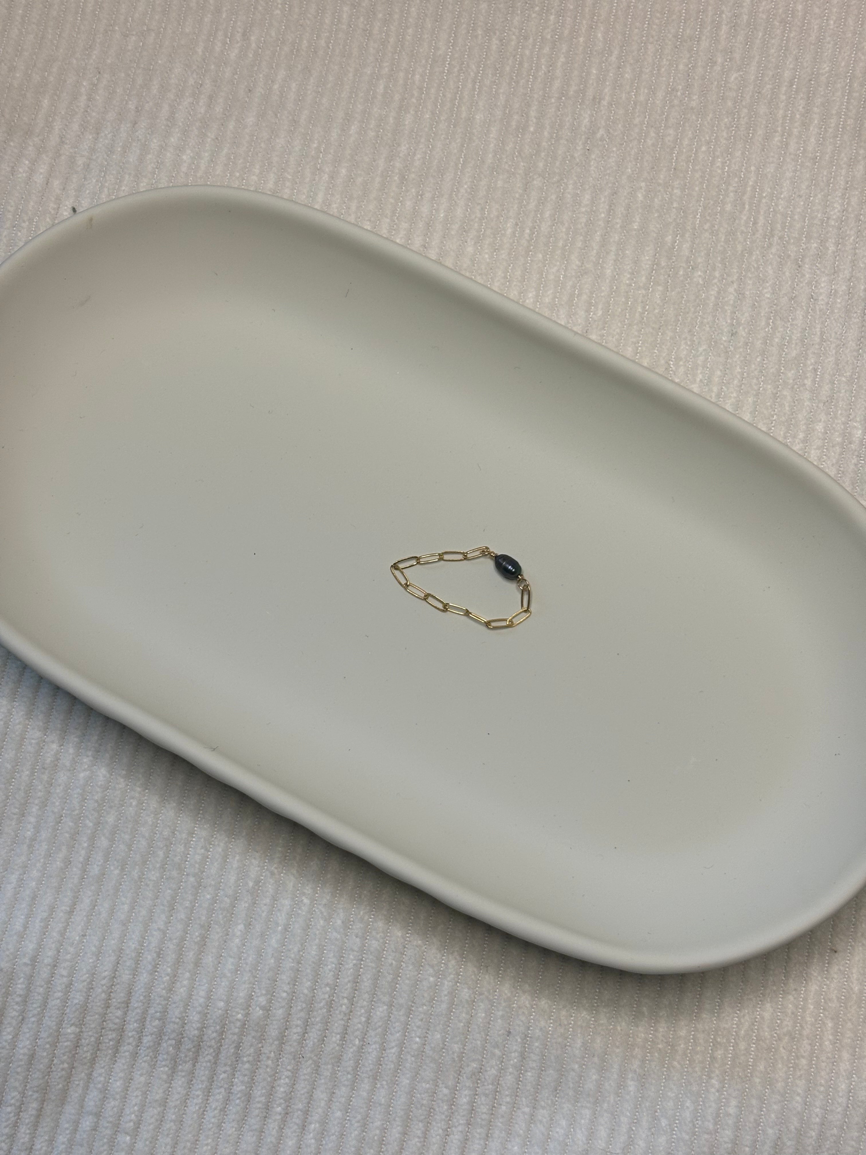 Gold-Filled Freshwater Pearl Chain Ring