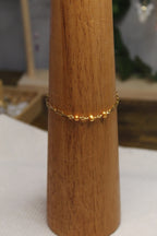 Gold Plated Pearl Link Chain Bracelet