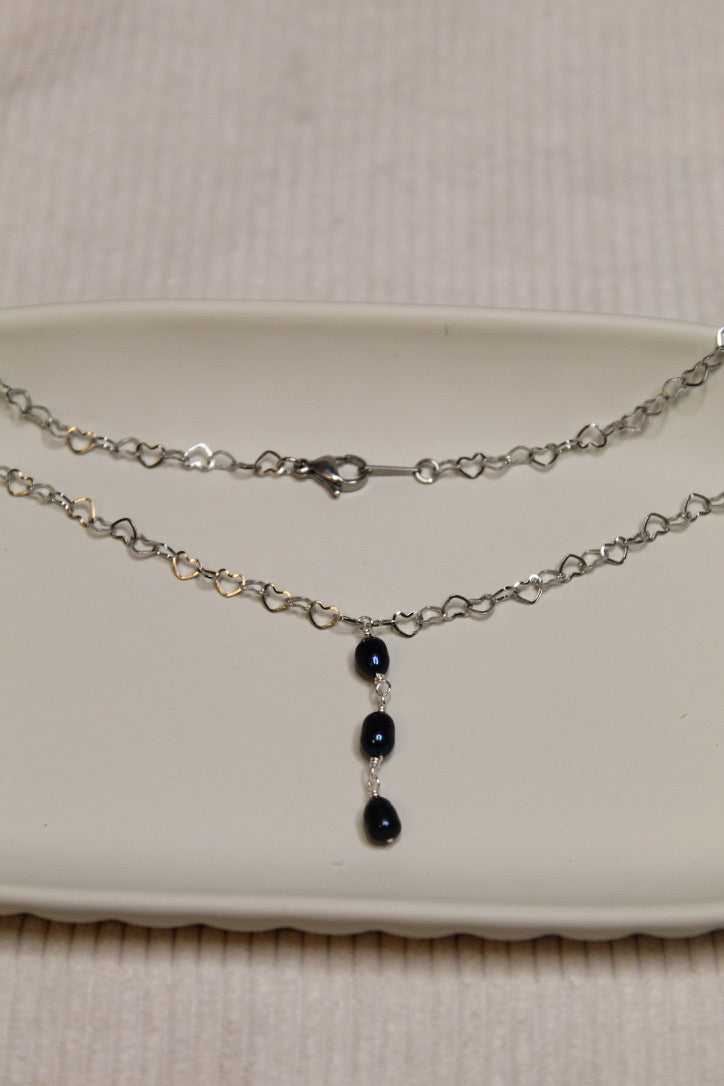 Stainless Steel Pearl Lariat Necklace