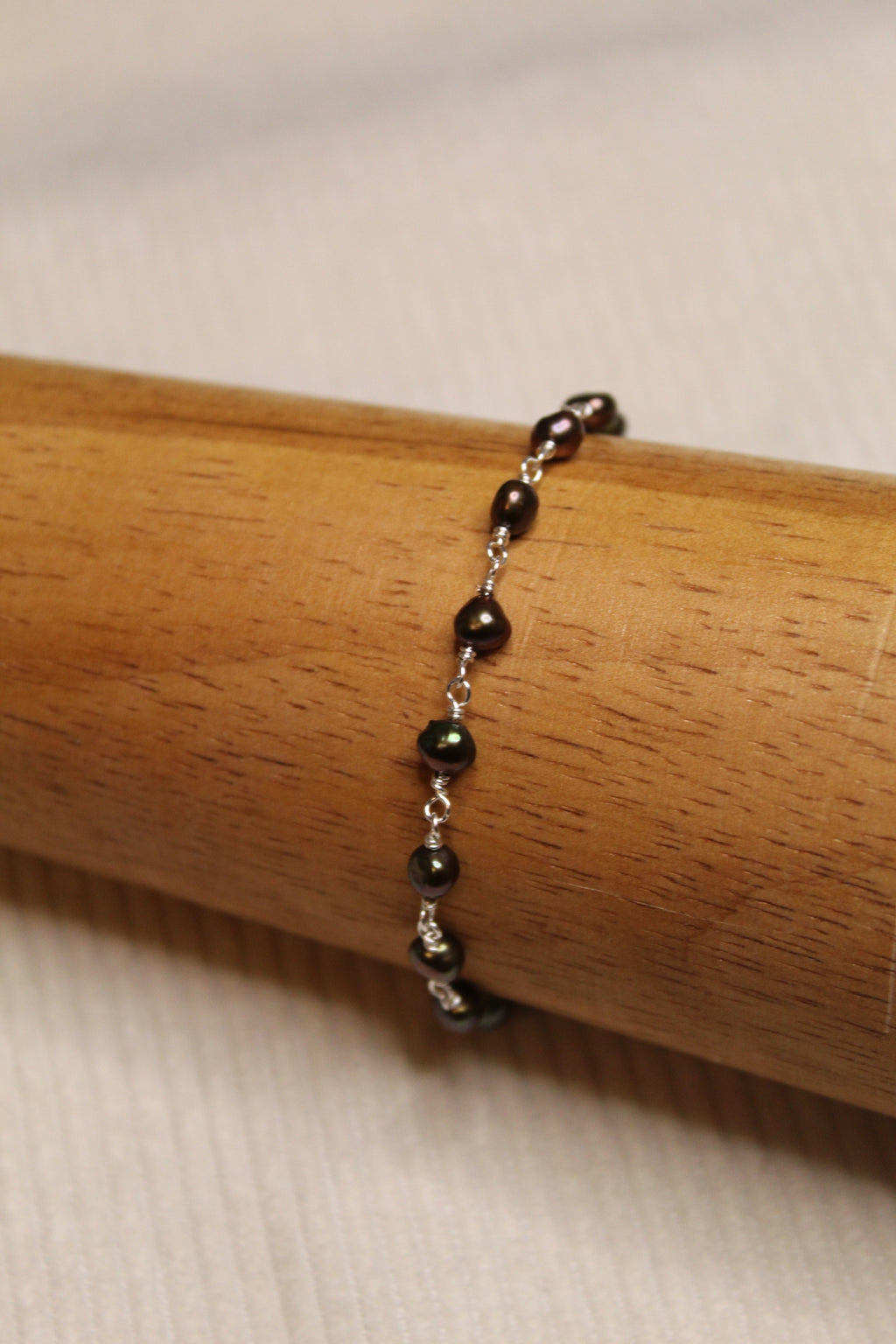 Plated Pearl Link Bracelet