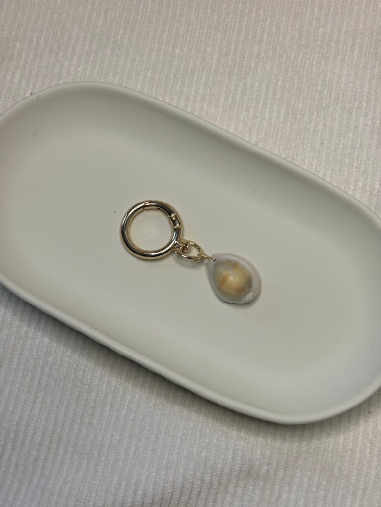 Gold Cowrie Shell Keychain