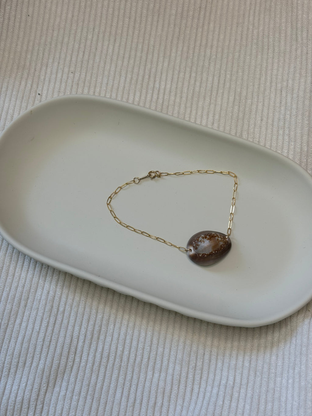 Gold-Filled Cowrie Shell Chain Bracelet