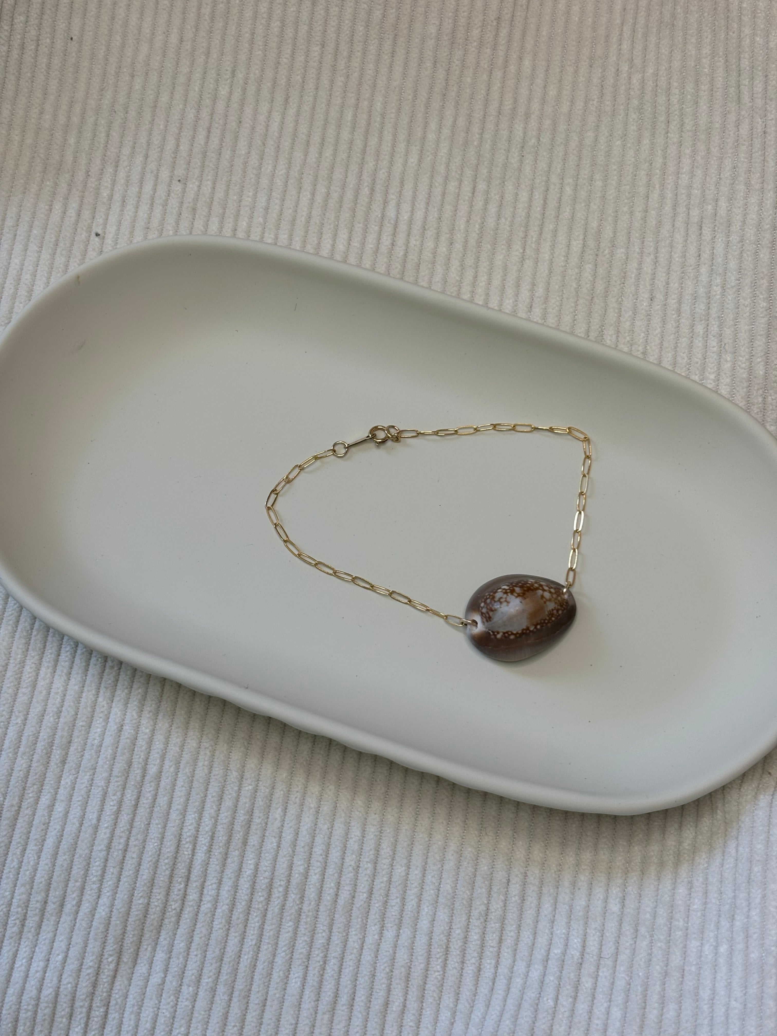 Gold-Filled Cowrie Shell Chain Bracelet