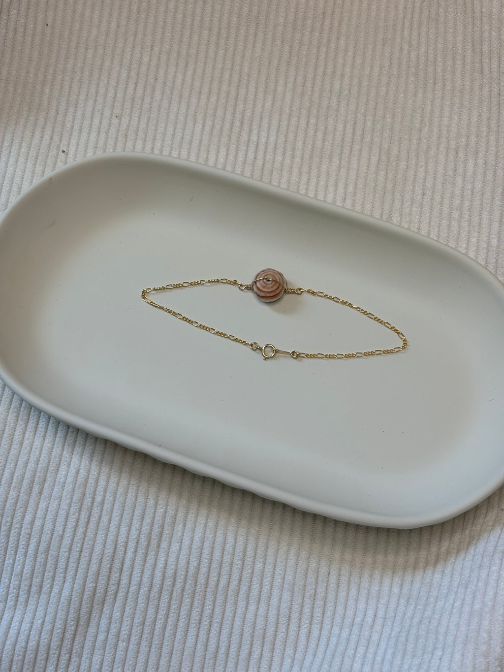 Gold-Filled Puka Shell Chain Bracelet