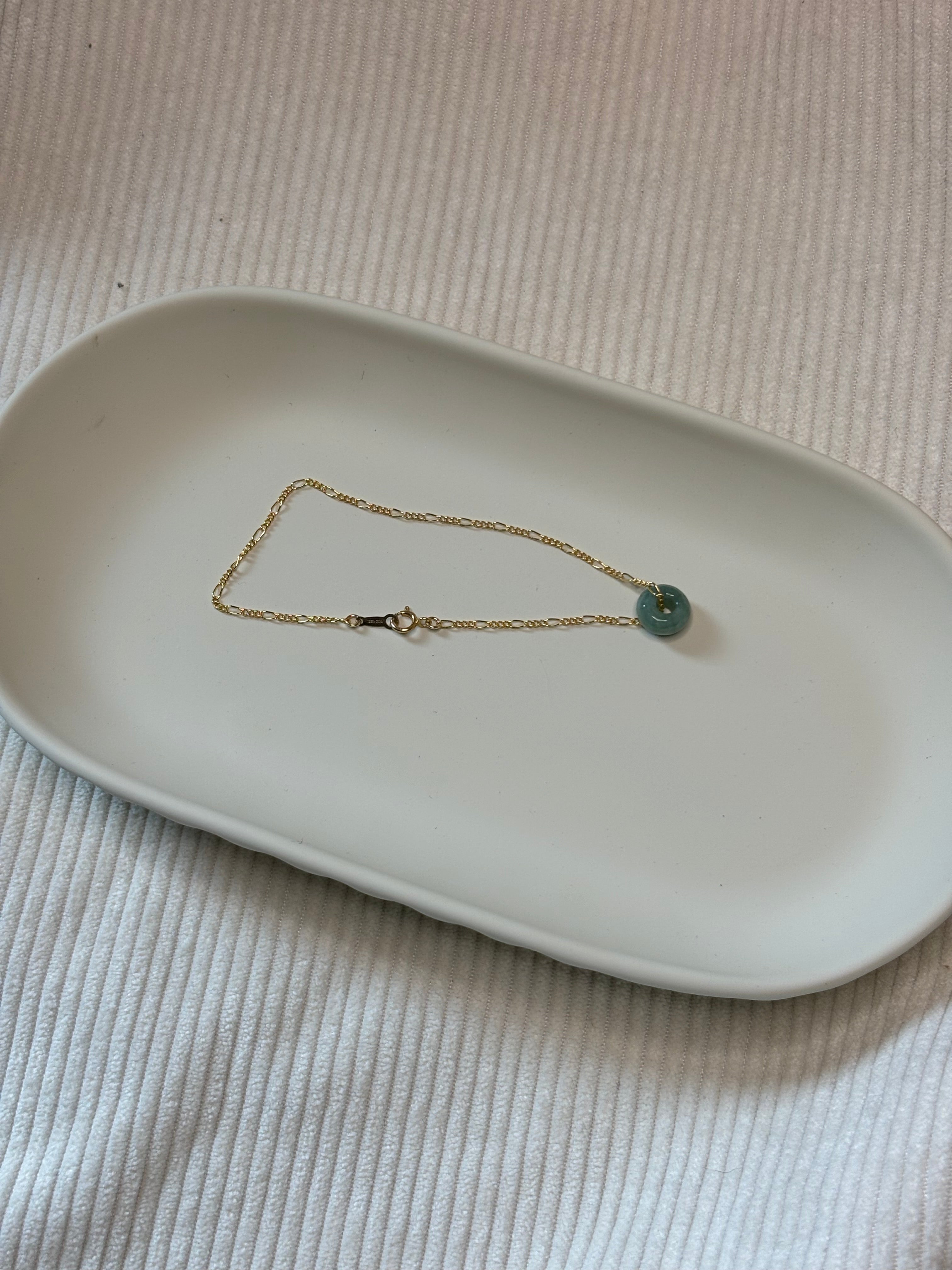 Gold-Filled Jade Bead Chain Bracelet