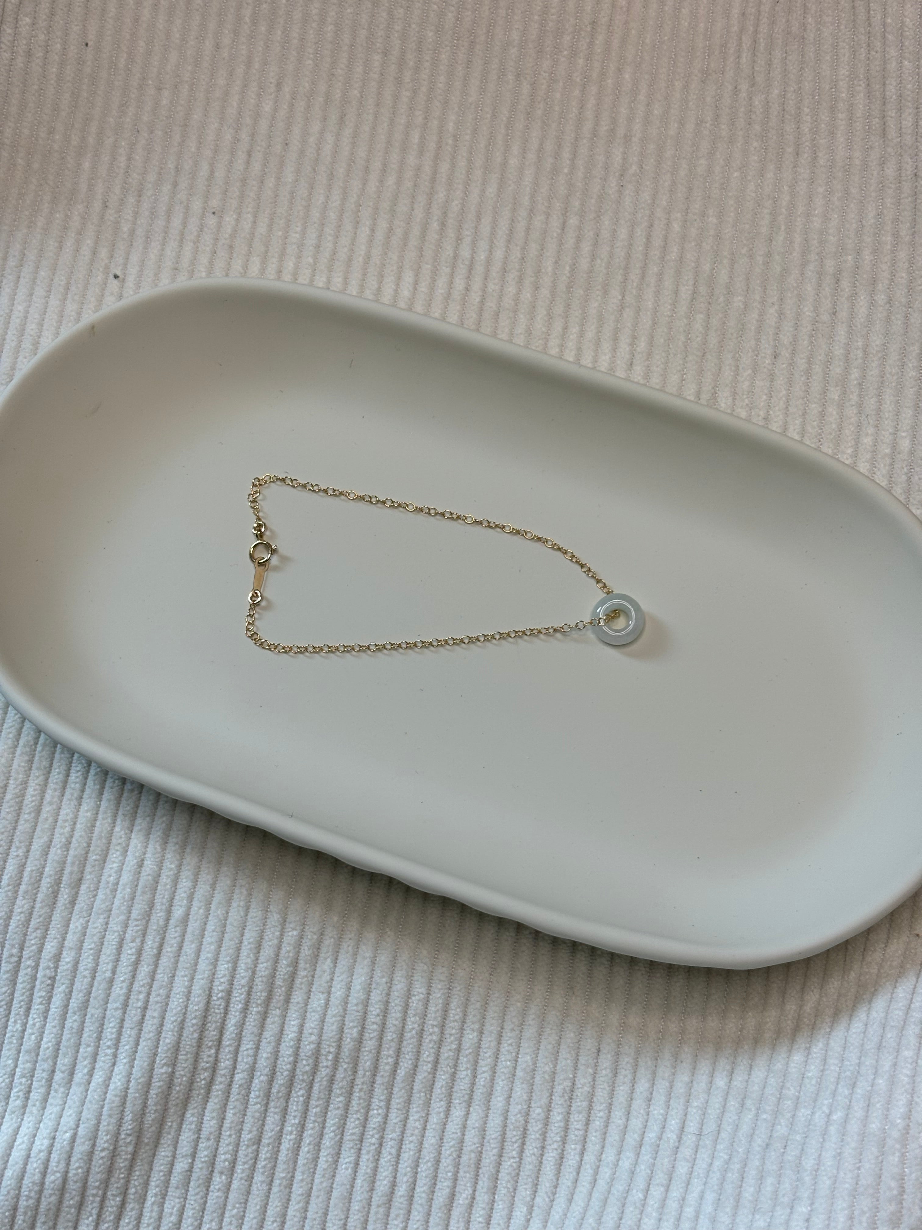 Gold-Filled Jade Bead Chain Bracelet