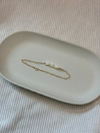 Gold-Filled Mother of Pearl Pikake Chain Bracelet