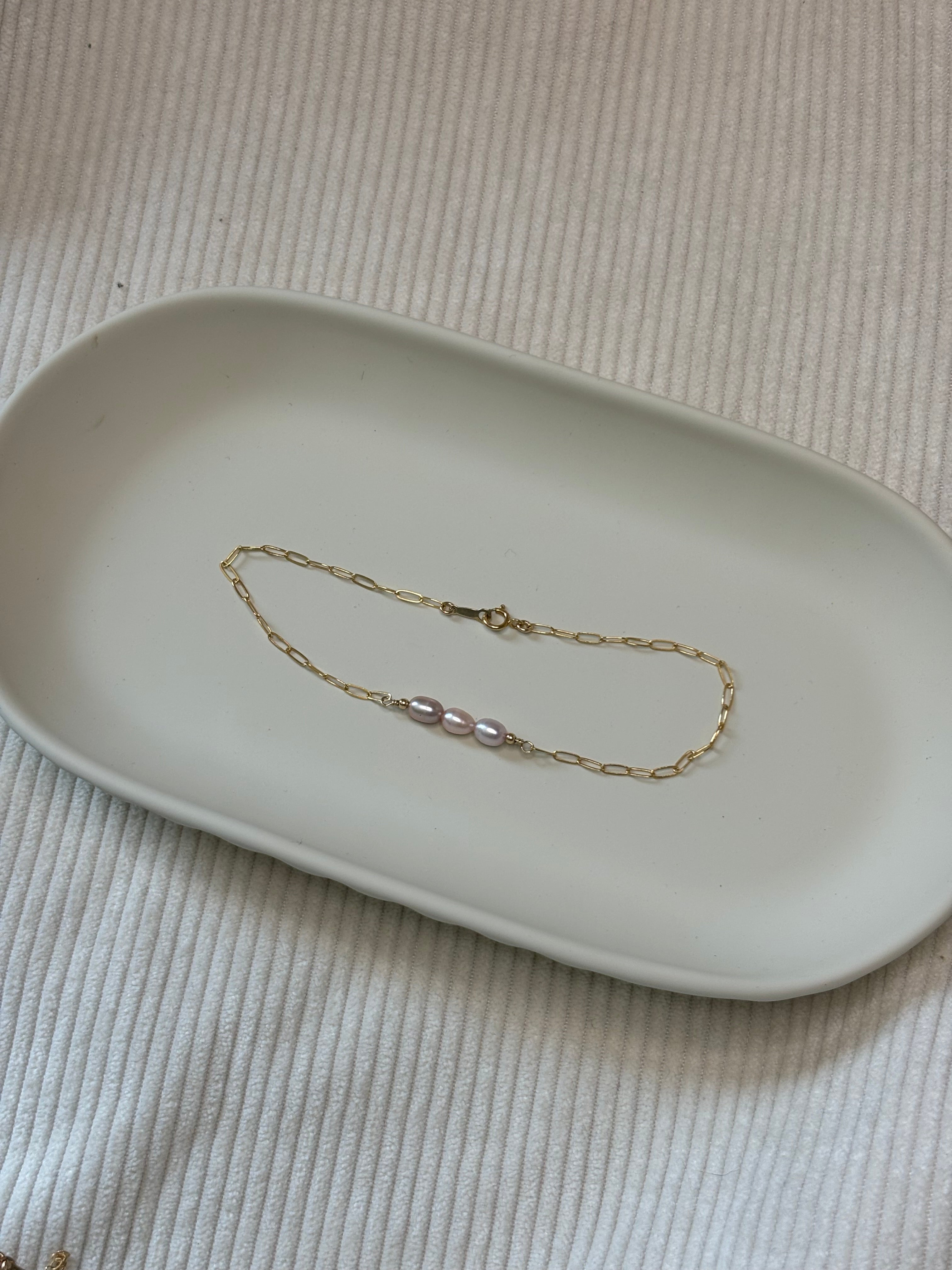 Gold-Filled Freshwater Pearl Chain Bracelet