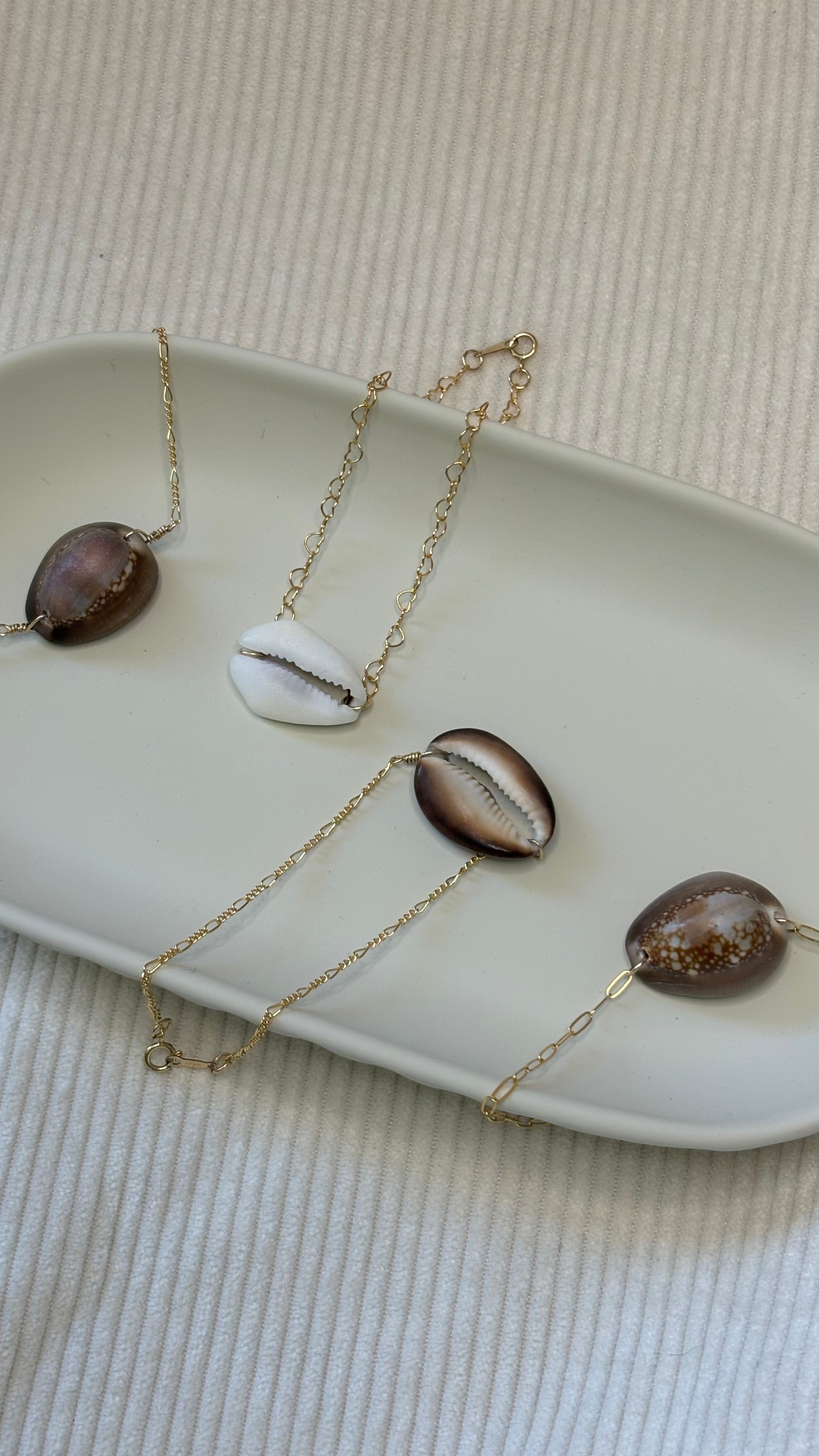 Gold-Filled Cowrie Shell Chain Bracelet