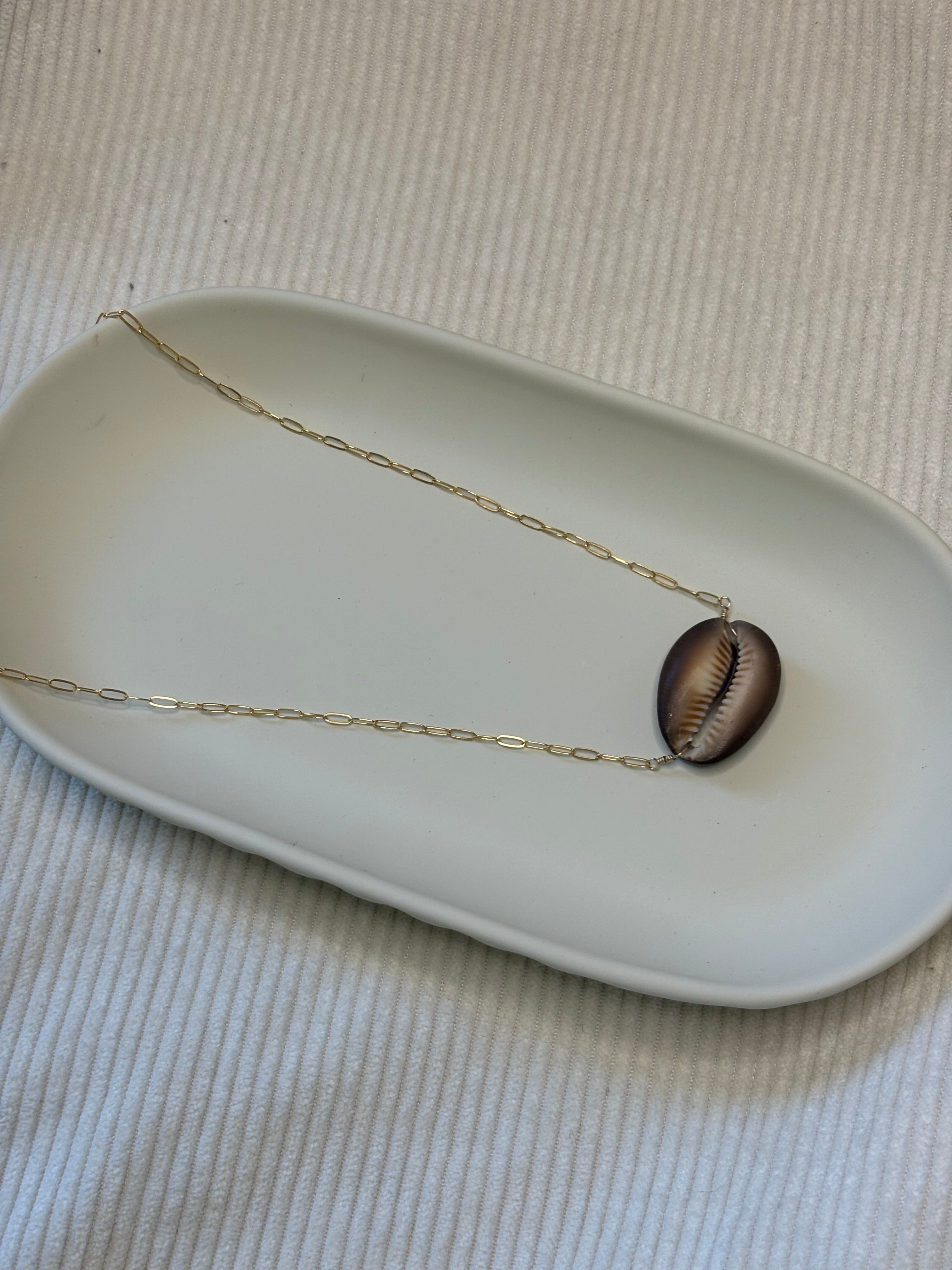 Gold-Filled Cowrie Shell Chain Necklace