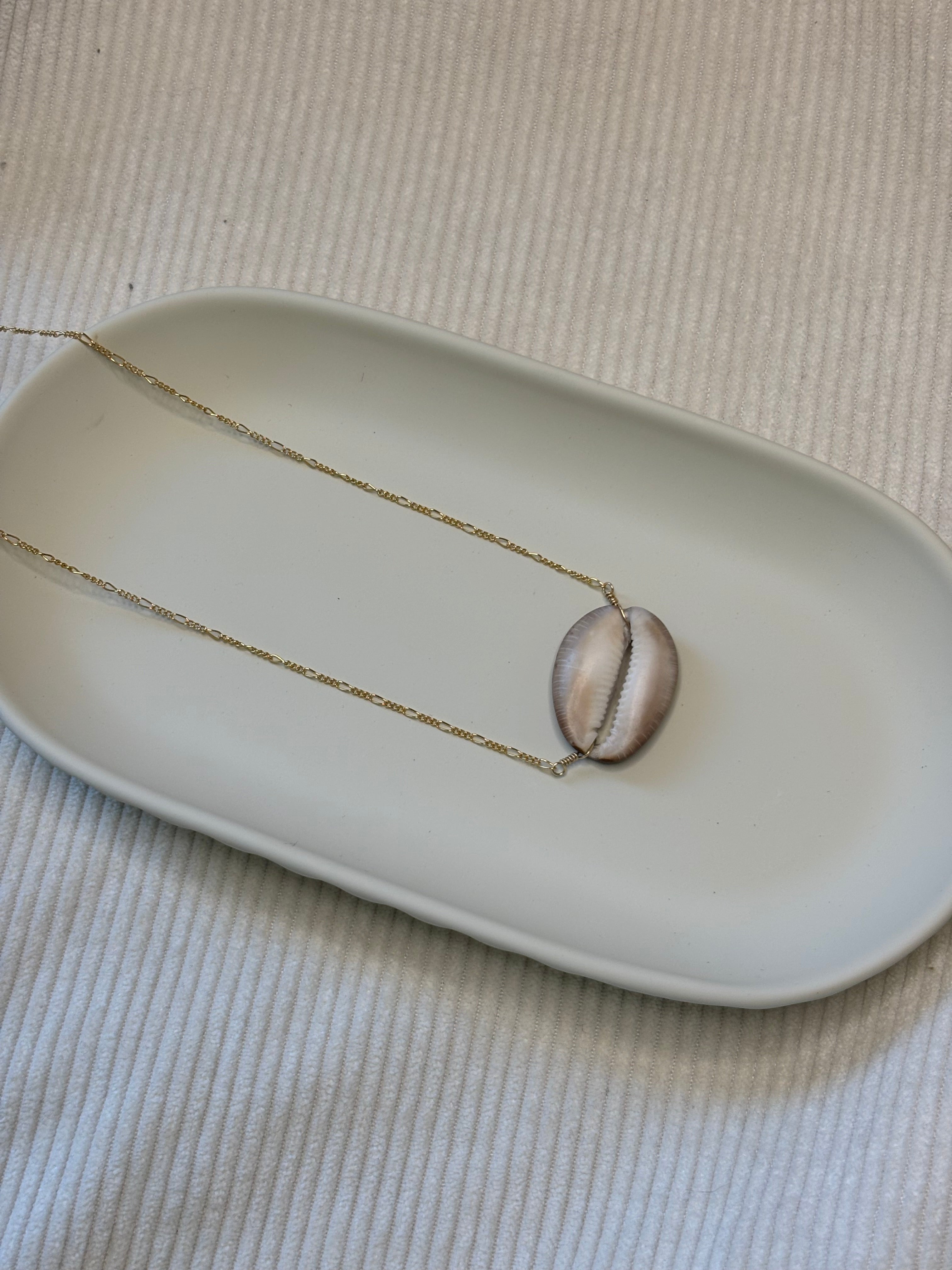 Gold-Filled Cowrie Shell Chain Necklace