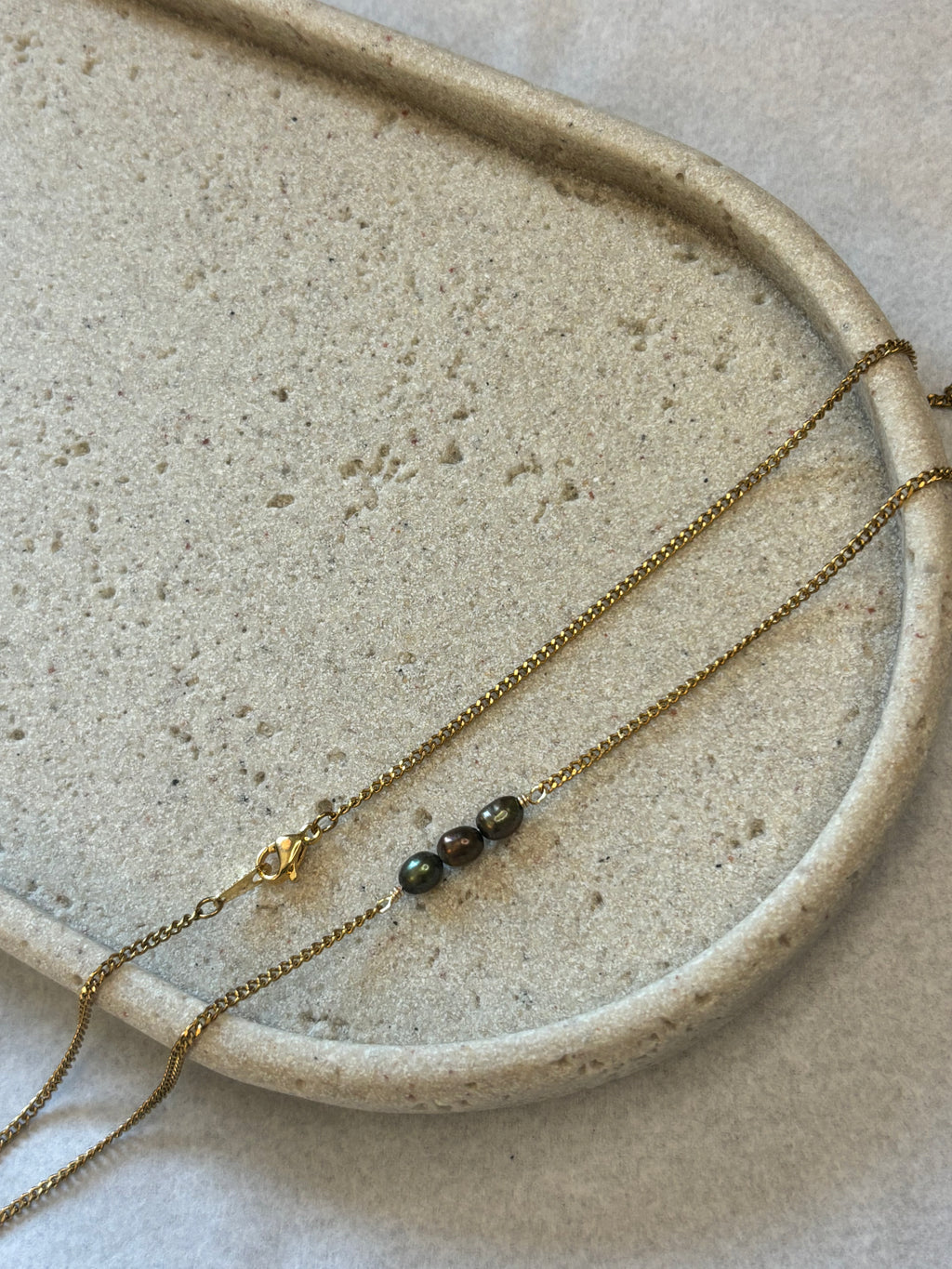 Gold-Plated Freshwater Pearl Curb Chain Necklace