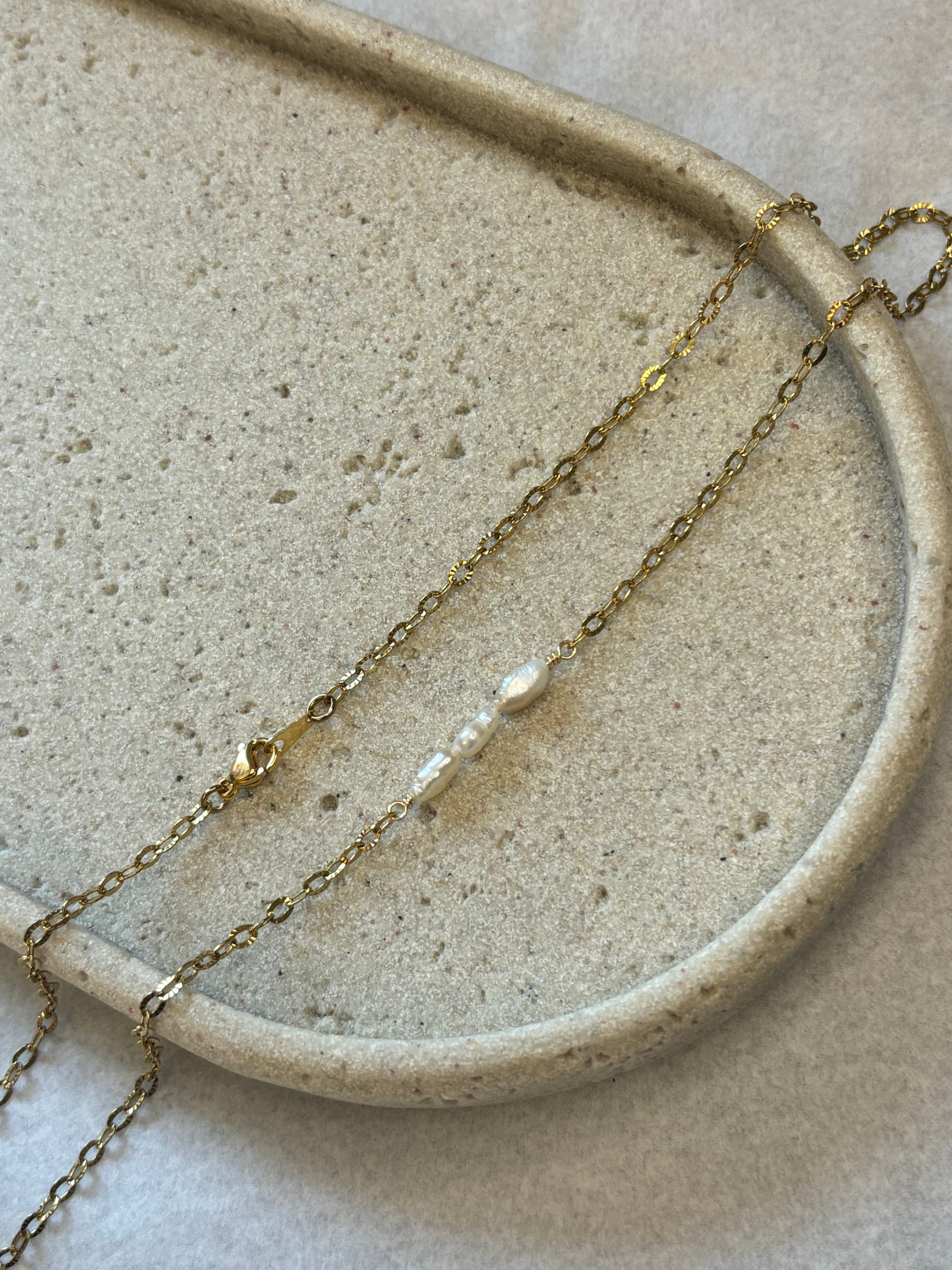 Gold-Plated Freshwater Pearl Sunburst Chain Necklace