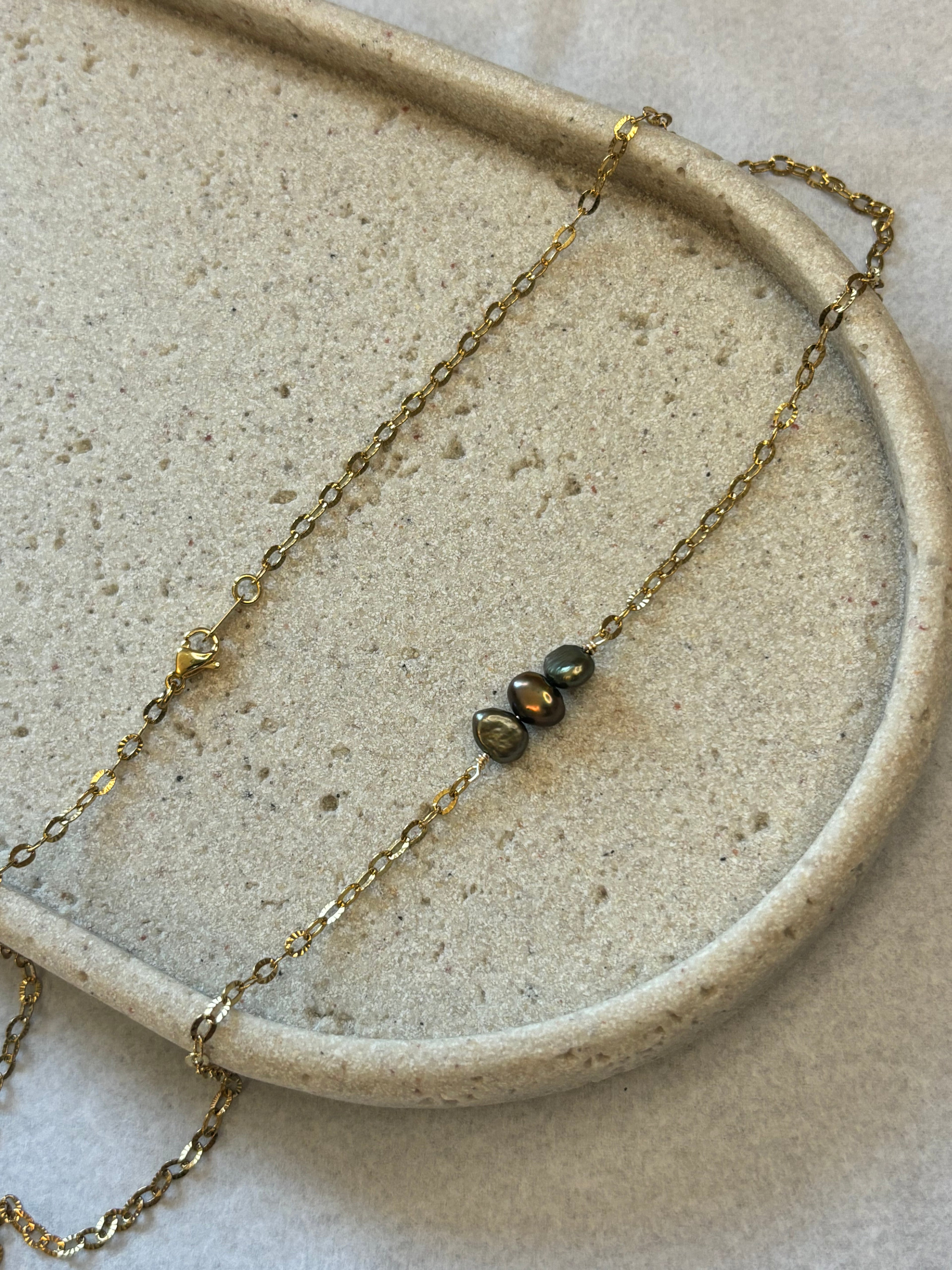Gold-Plated Freshwater Pearl Sunburst Chain Necklace