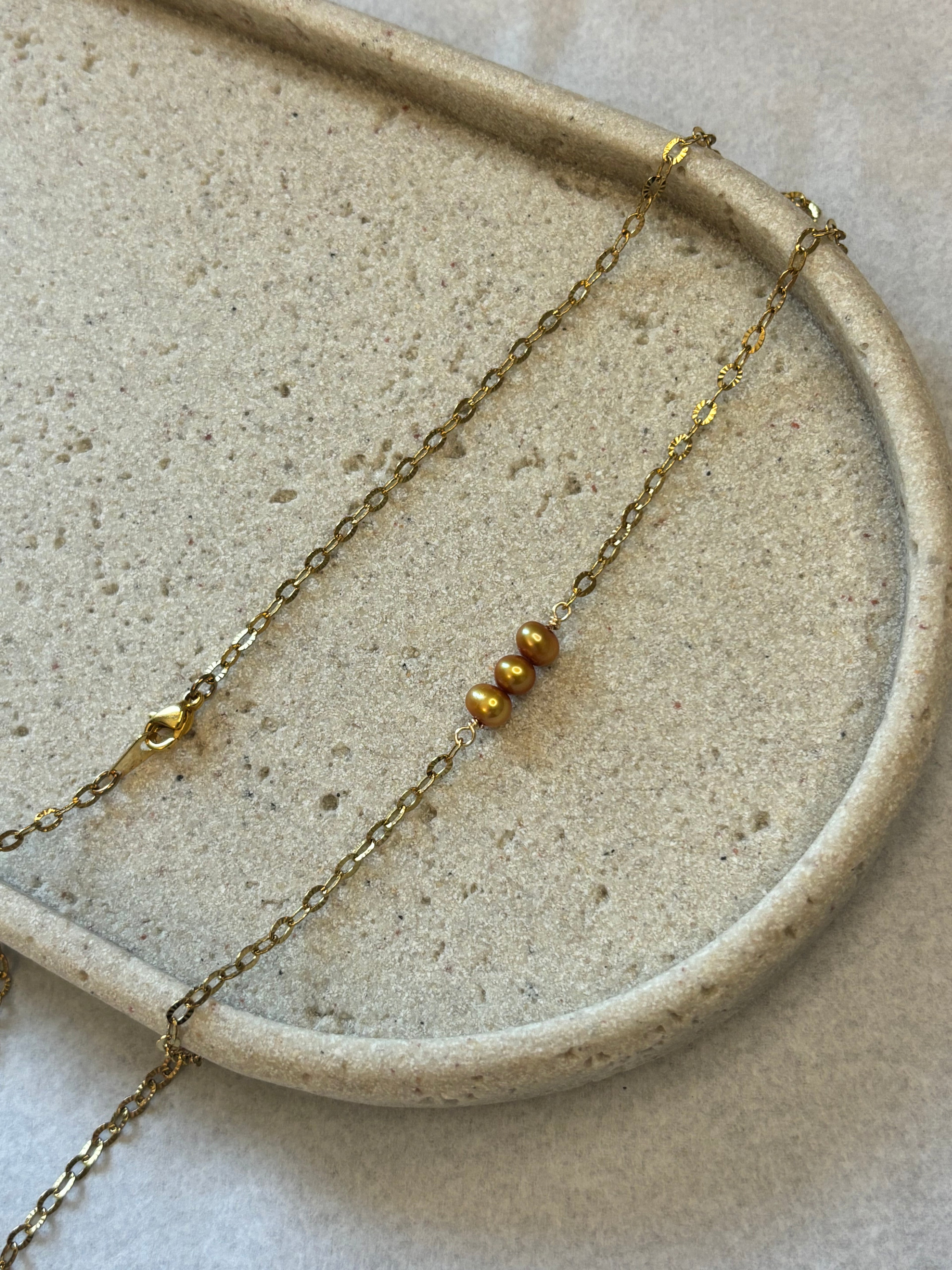 Gold-Plated Freshwater Pearl Sunburst Chain Necklace