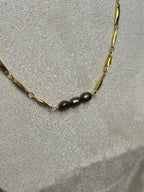 Gold-Plated Freshwater Pearl Link Chain Necklace