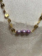 Gold-Plated Freshwater Pearl Sequin Chain Necklace
