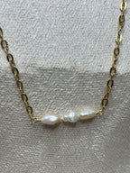 Gold-Plated Freshwater Pearl Sunburst Chain Necklace