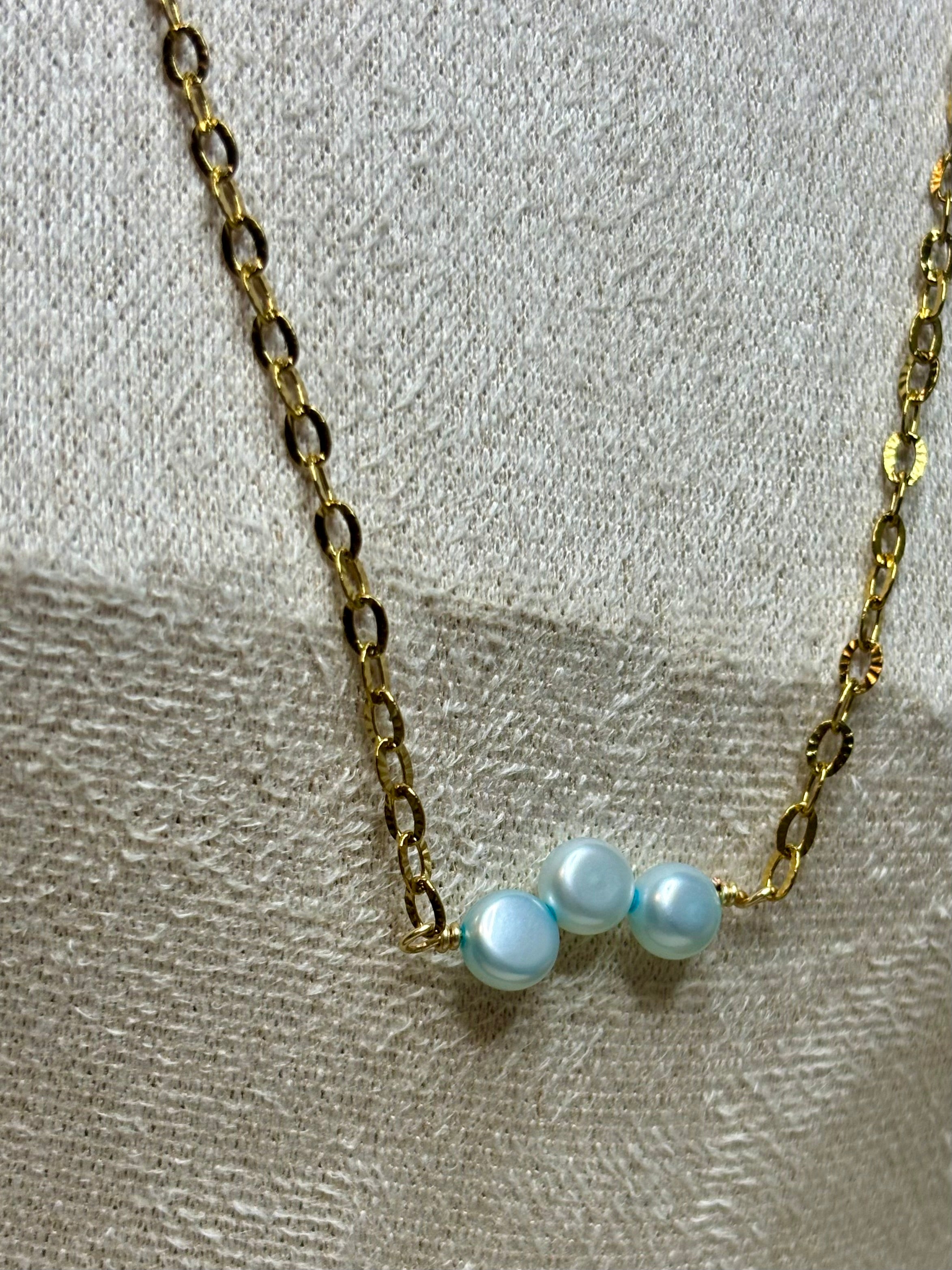 Gold-Plated Freshwater Pearl Sunburst Chain Necklace