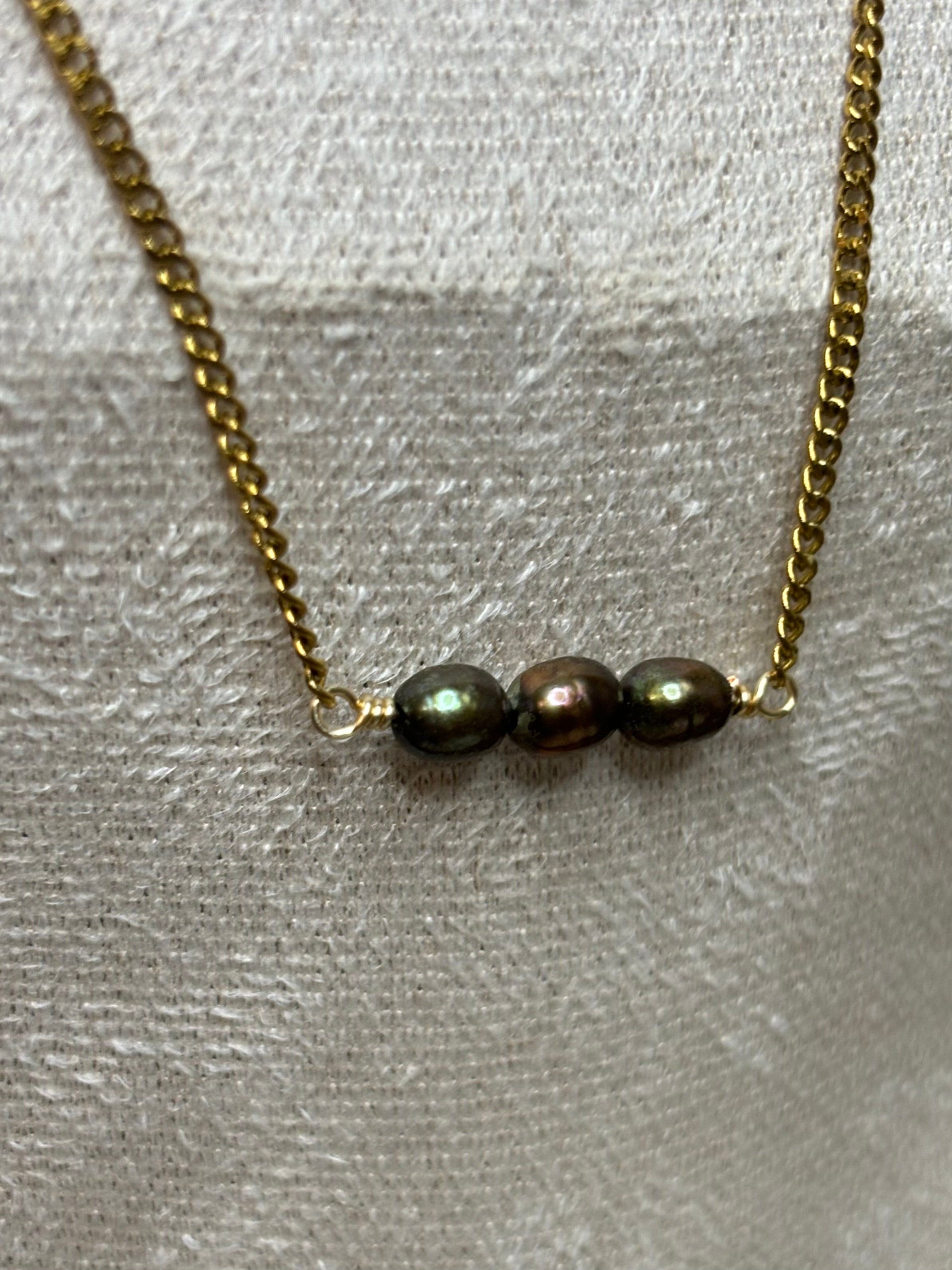 Gold-Plated Freshwater Pearl Curb Chain Necklace