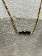 Gold-Plated Freshwater Pearl Curb Chain Necklace