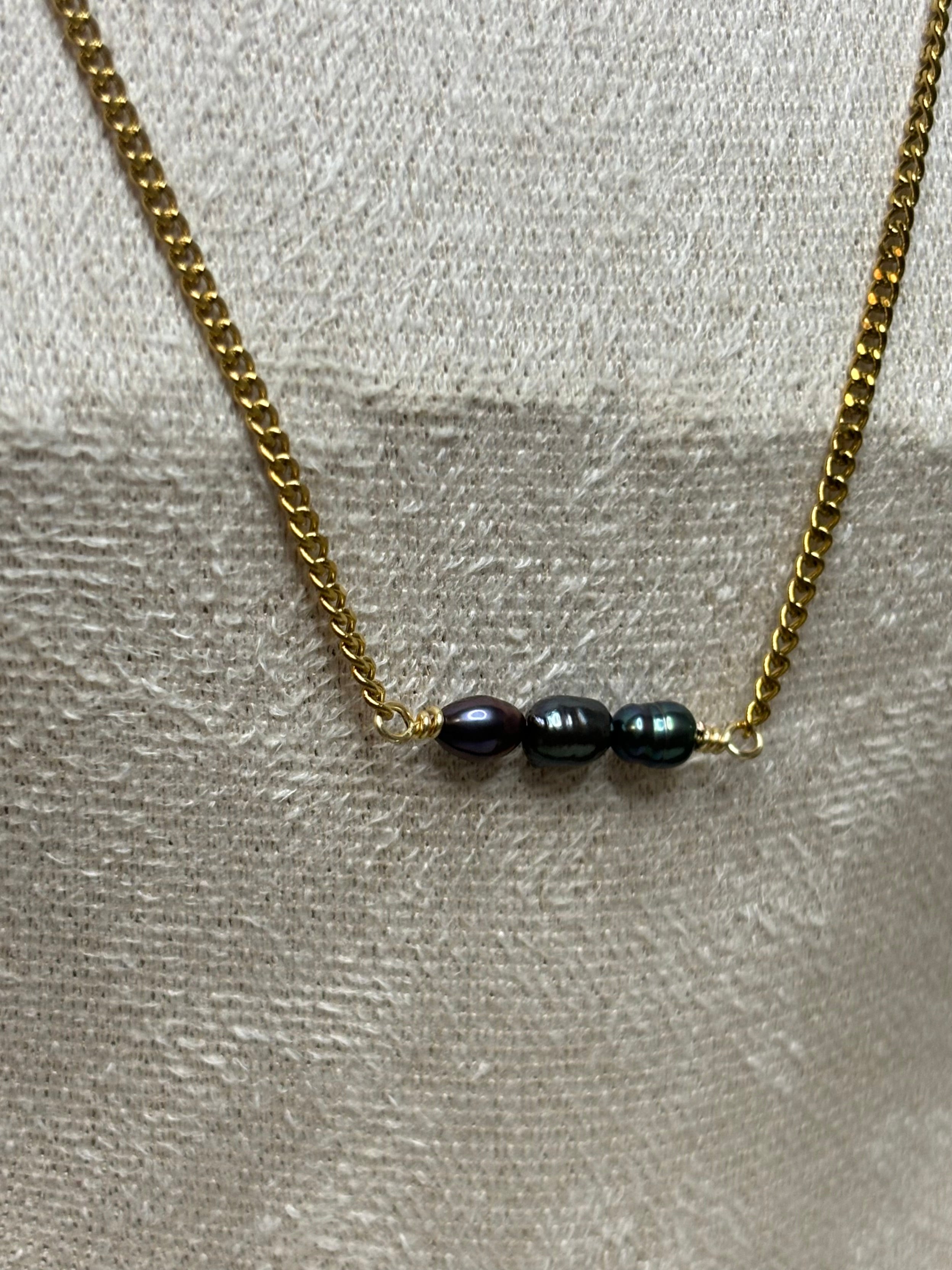 Gold-Plated Freshwater Pearl Curb Chain Necklace