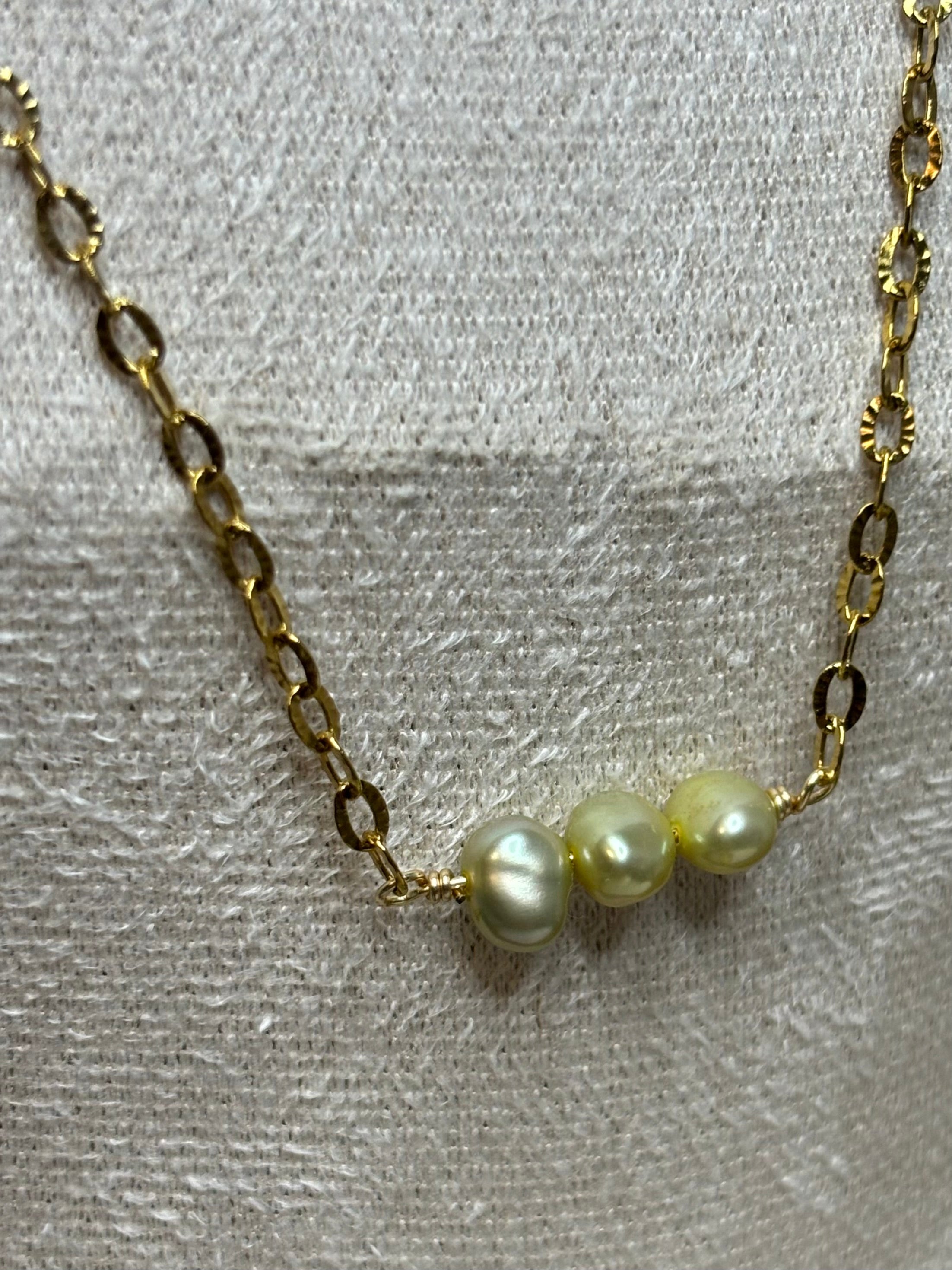 Gold-Plated Freshwater Pearl Sunburst Chain Necklace