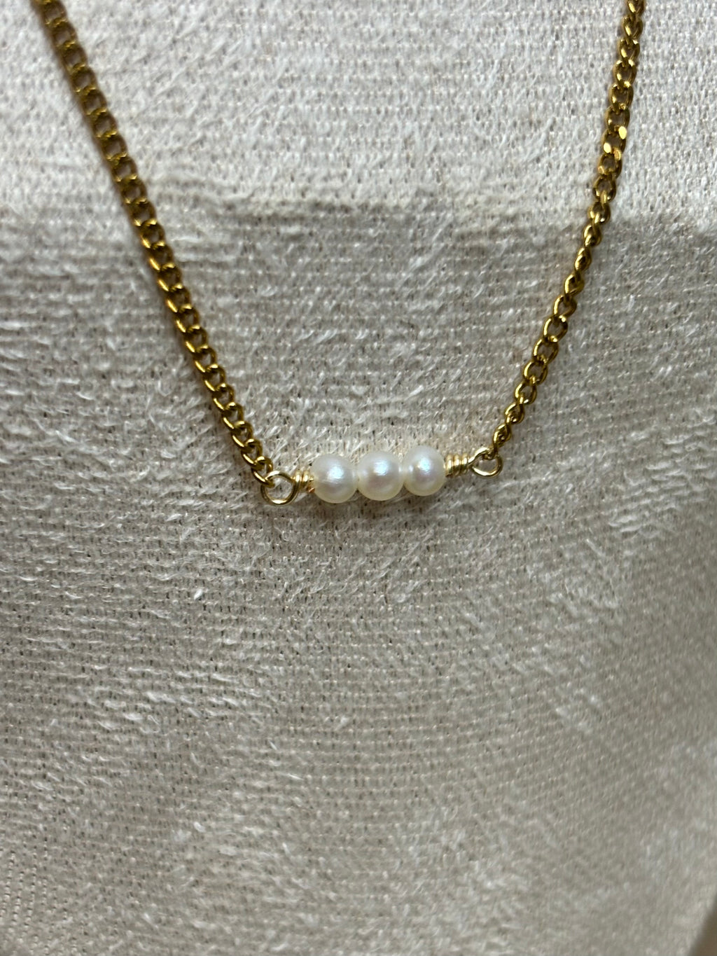 Gold-Plated Freshwater Pearl Curb Chain Necklace