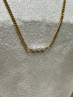 Gold-Plated Freshwater Pearl Curb Chain Necklace