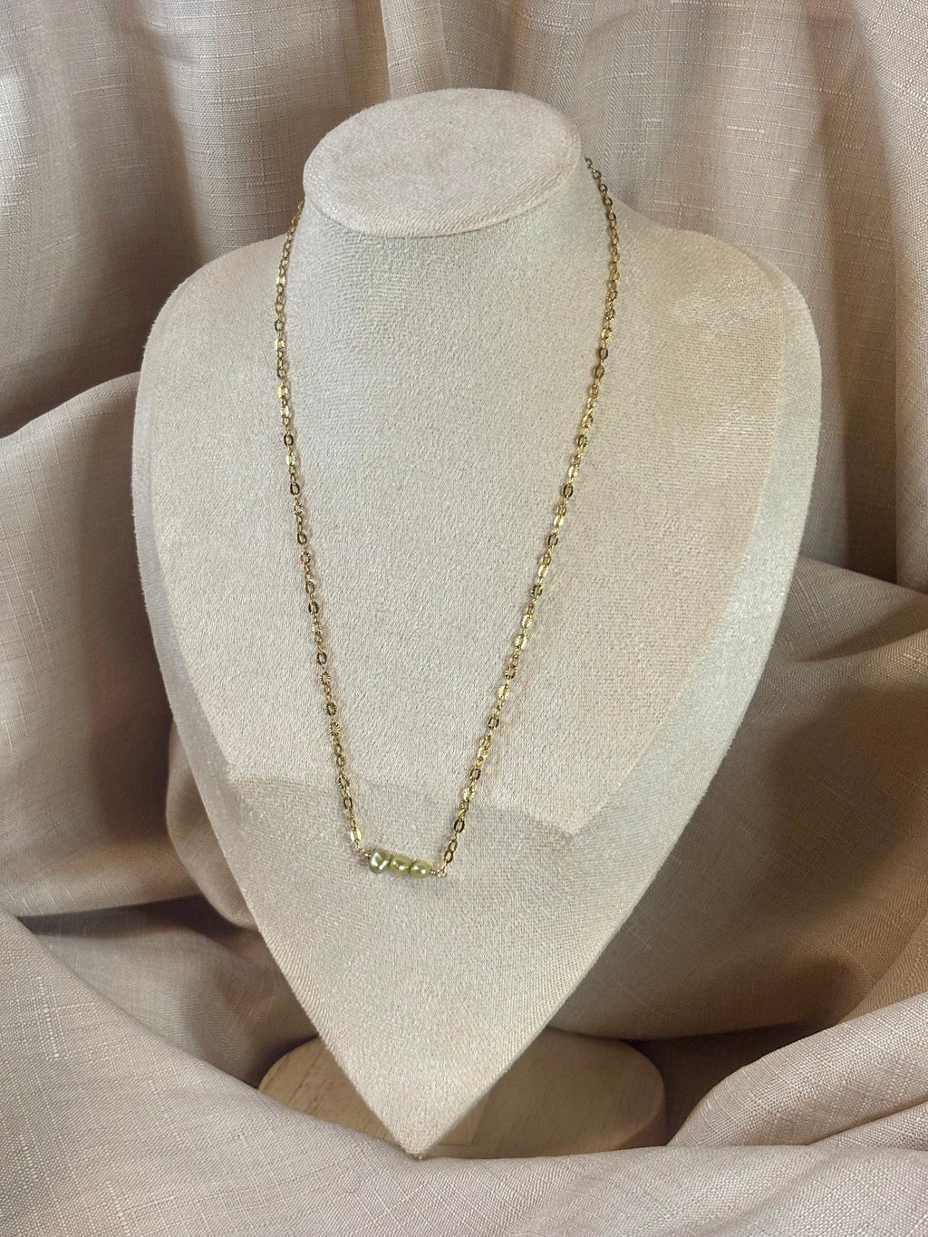 Gold-Plated Freshwater Pearl Sunburst Chain Necklace
