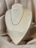 Gold-Plated Freshwater Cross Pearl Curb Chain Necklace