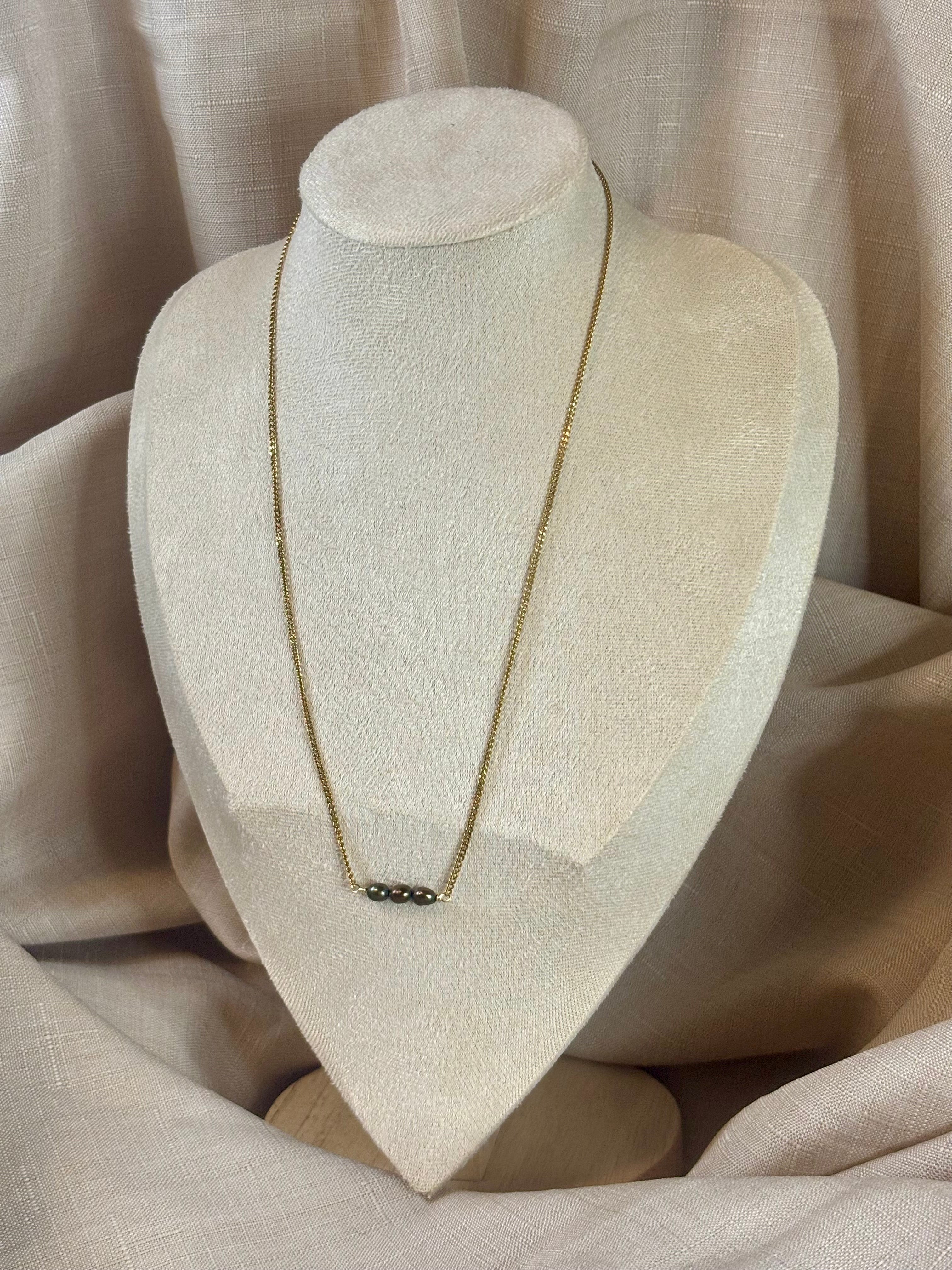 Gold-Plated Freshwater Pearl Curb Chain Necklace