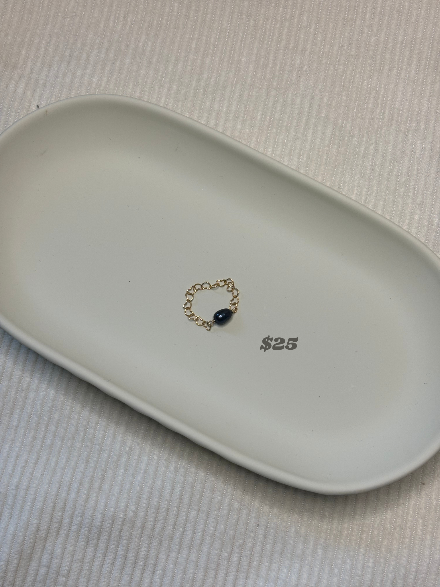 Gold-Filled Freshwater Pearl Chain Ring