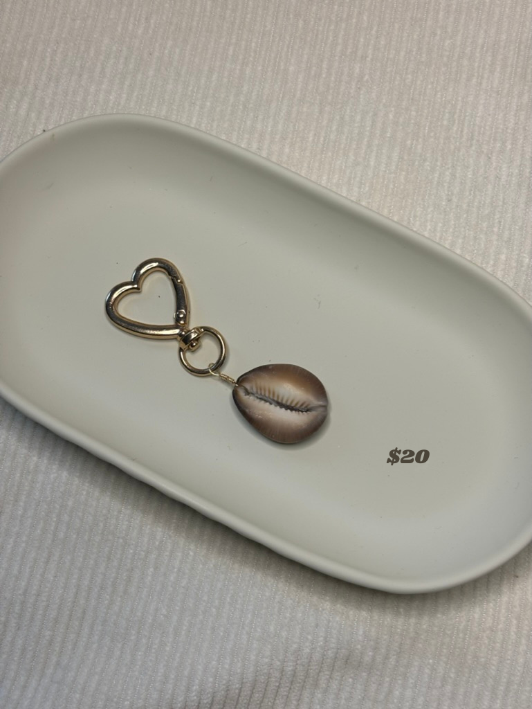 Gold Cowrie Shell Keychain